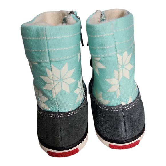 See Kai Run Guthrie Sneaker Boot Size 8 Mint Canvas Gray Suede - Picture 7 of 10